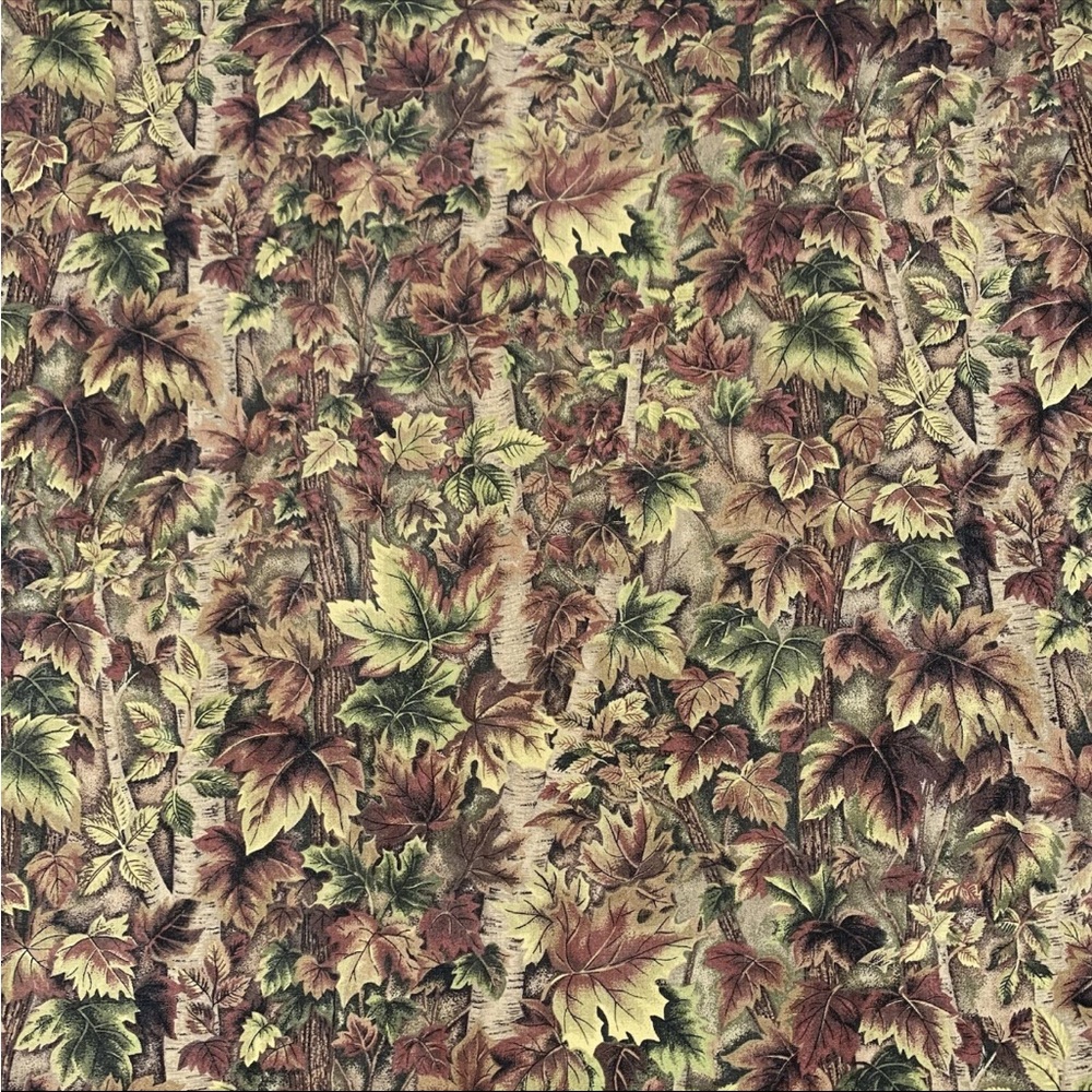 VIP 2009 Cranston Print Works 100% Cotton Fabric Tree Leaves U.S.A. 1 yard